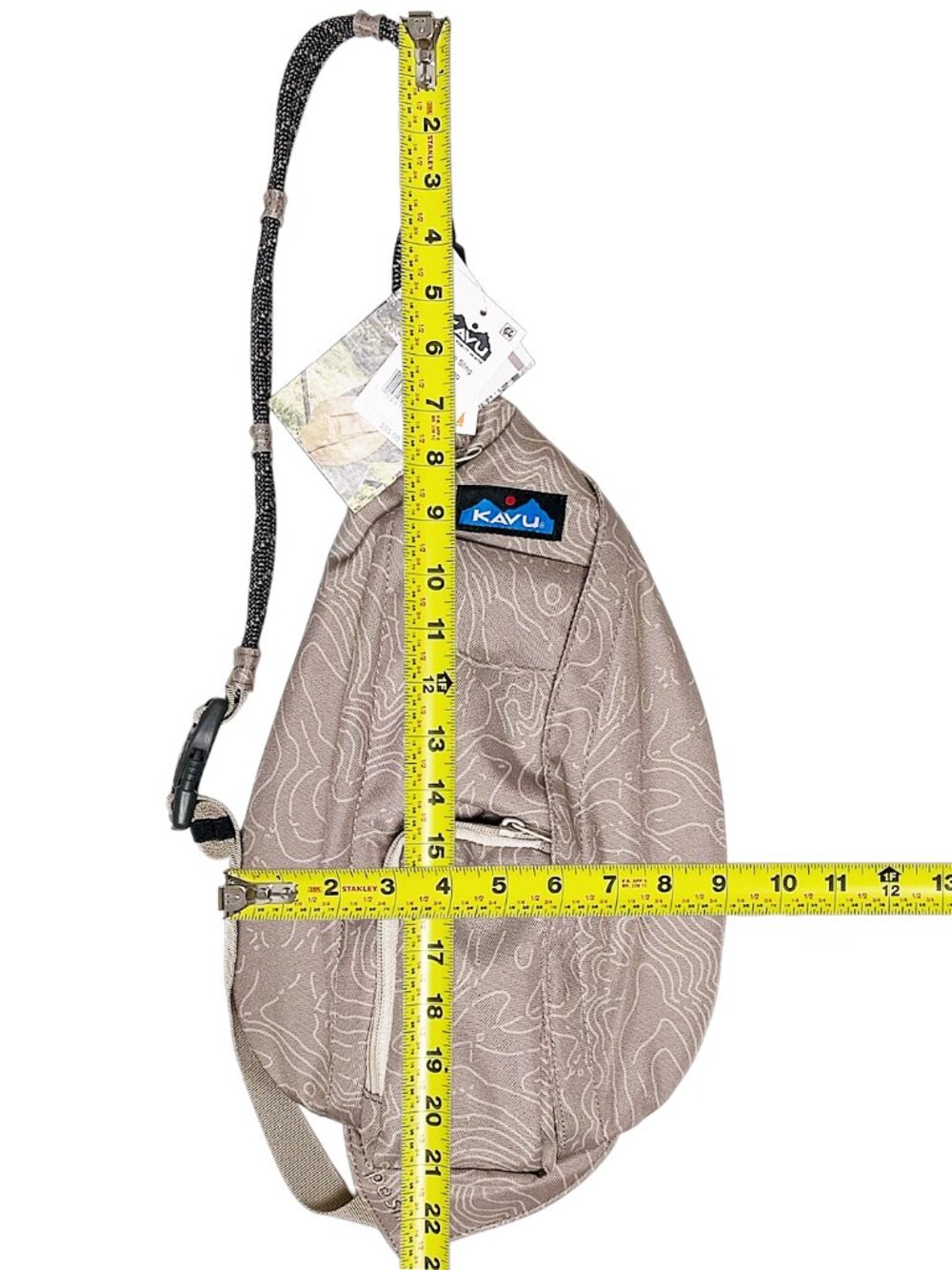 KAVU Mini Rope Sling Bag Taupe Topo Crossbody Backpack NWT - Picture 7 of 10